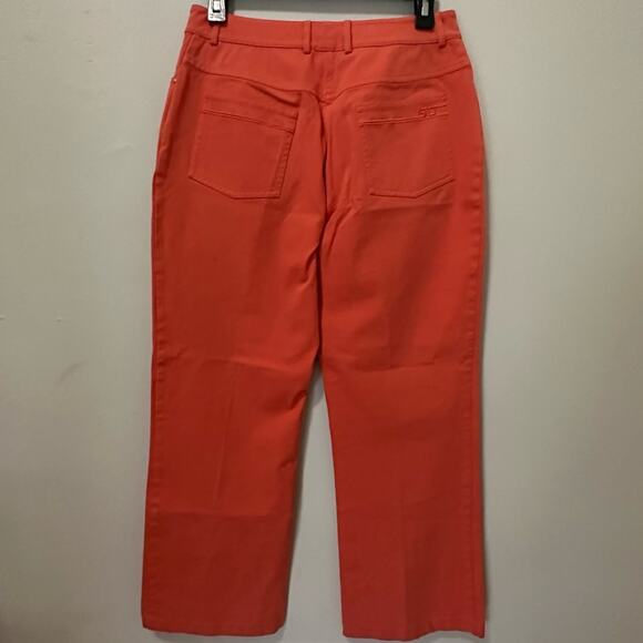 Vintage St. John Sport Marie Gray Coral Casual Pants sz US 8 High rise Wide leg - Picture 11 of 13